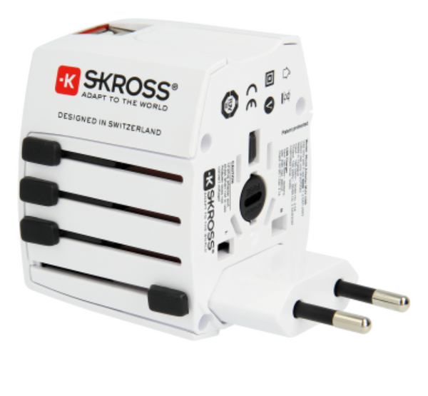 S-KROSS MUV USB world adapter m/ 2xUSB - TILBUD
